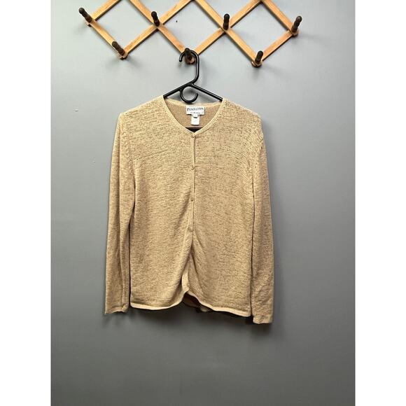 Pendleton Sweater Women's Large Tan button front cardigan Cotton blend Neutral - Picture 1 of 5